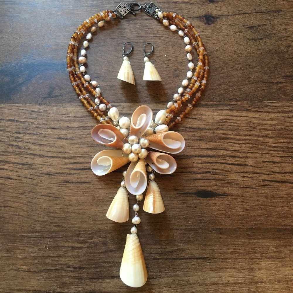 Pearl, Shell Beaded Necklace